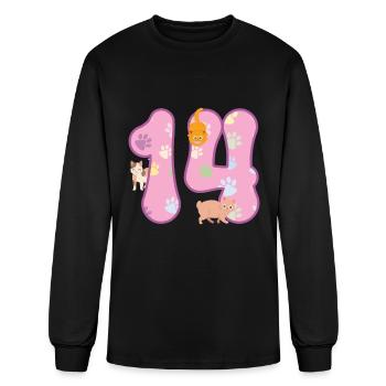 14th Birthday | Cat Lover Shirt | Cat Birthday - Men's Long Sleeve T-Shirt - black - Front