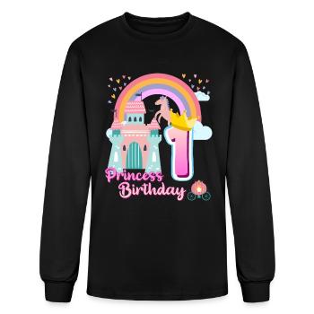Princess 1st Birthday | Princess Birthday | - Men's Long Sleeve T-Shirt - black - Front