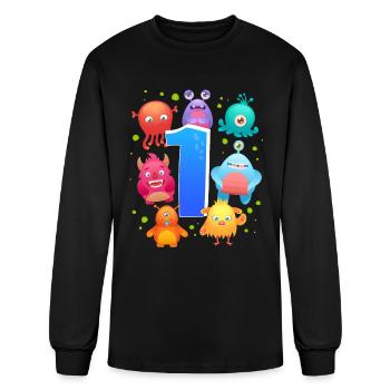 1st Birthday | Monster Birthday | Monster Themed - Men's Long Sleeve T-Shirt - black - Front