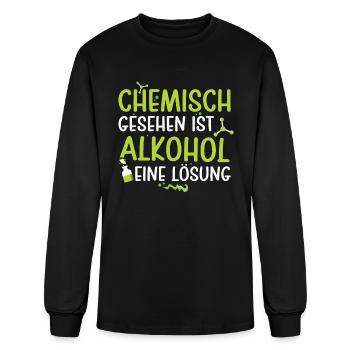 CHEMISCH GESEHEN IST ALKOHOL EINE LÖSUNG Bier - Men's Long Sleeve T-Shirt - black - Front