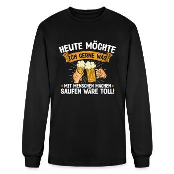 HEUTE MÖCHTE ICH GERNE WAS MIT MENSCHEN MACHEN - Men's Long Sleeve T-Shirt - black - Front