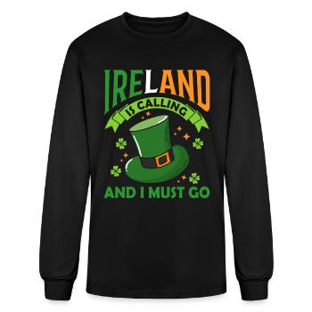 Ireland Is Calling And I Must Go St. Patrick's - Men's Long Sleeve T-Shirt - black - Front