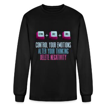 Control Your Emotions Alter Keyboard Key - Men's Long Sleeve T-Shirt - black - Front
