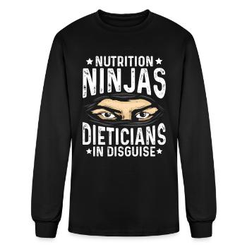 Nutrition Ninjas Dieticians in Disguise Fitness - Men's Long Sleeve T-Shirt - black - Front