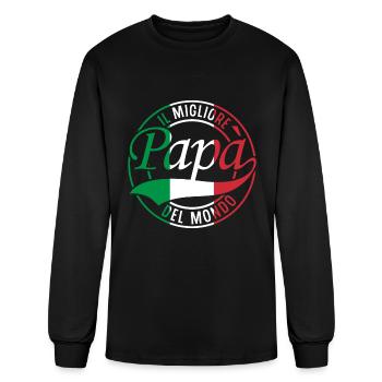 Wilmar fix papà del mondo trademark nice class 25 - Men's Long Sleeve T-Shirt - black - Front