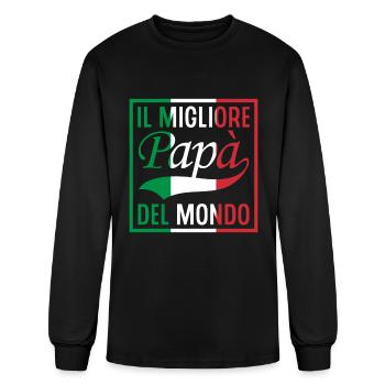 Wilmar fix papà del mondo trademark nice class 25 - Men's Long Sleeve T-Shirt - black - Front