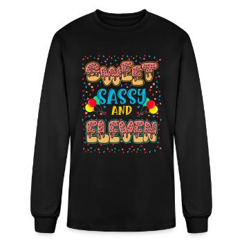 11 Sweet Sassy And Eleven Donut Sprinkle 11th - Men's Long Sleeve T-Shirt - black - Front