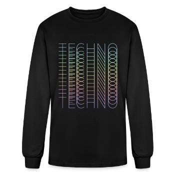 techno techno techno - Men's Long Sleeve T-Shirt - black - Front