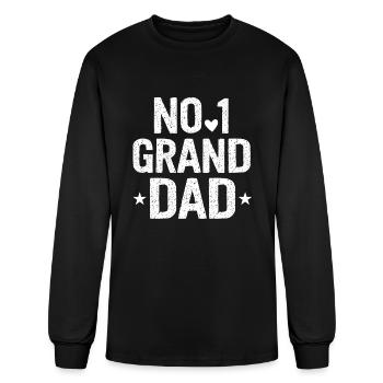 Number One Granddad Sweatshirt Best Granddad - Men's Long Sleeve T-Shirt - black - Front