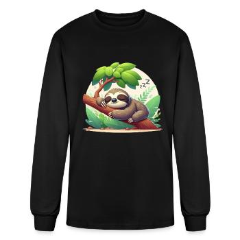 Sleep Lover - Sleeping Sloth - Men's Long Sleeve T-Shirt - black - Front