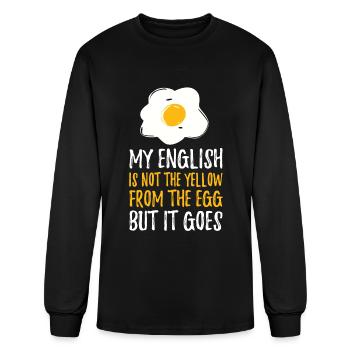 Jaune de l'oeuf - T-shirt à manches longues Homme - noir - Devant