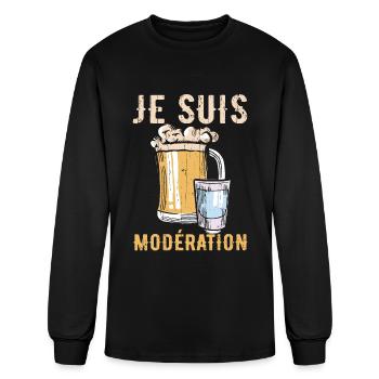 I Am Moderation Drink In Moderation Beer - Men's Long Sleeve T-Shirt - black - Front