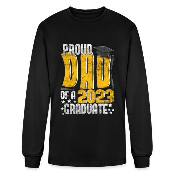 Fier papa diplômé diplômé 2023 - T-shirt à manches longues Homme - noir - Devant