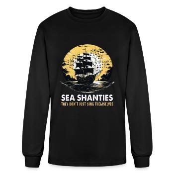 Sea Shanties Sing Themselves Sea Shanty Ship - Men's Long Sleeve T-Shirt - black - Front