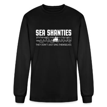 Sea Shanties Funny Sea Shanty Melody - Men's Long Sleeve T-Shirt - black - Front
