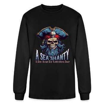 Sea Shanties Landlubbers Sea Shanty Ship Pirate - Men's Long Sleeve T-Shirt - black - Front