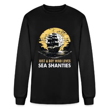 Just A Boy Who Loves Sea Shanties Sea Shanty Ship - Men's Long Sleeve T-Shirt - black - Front