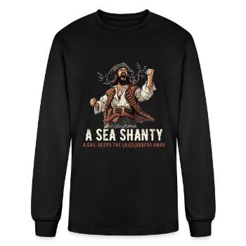 Sea Shanties Landlubbers Sea Shanty Boat Pirate - Men's Long Sleeve T-Shirt - black - Front
