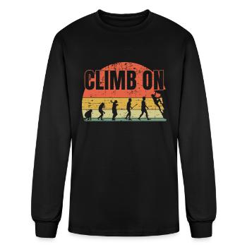 Climb On Wall Climbing Boulder Bouldering - Men's Long Sleeve T-Shirt - black - Front
