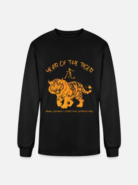 Chinese New Year Of Tiger Chinese Zodiac - Men's Long Sleeve T-Shirt - black