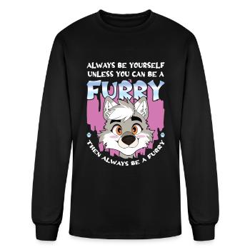 Always Be A Furry Alter Otherkin Therian - Men's Long Sleeve T-Shirt - black - Front