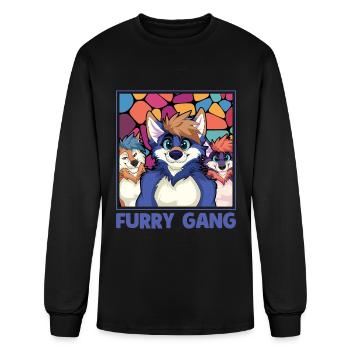 Furry Gang Alter Otherkin Therian - Men's Long Sleeve T-Shirt - black - Front