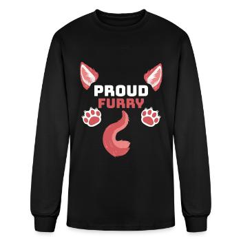 Proud Furry Alter Otherkin Therian - Men's Long Sleeve T-Shirt - black - Front