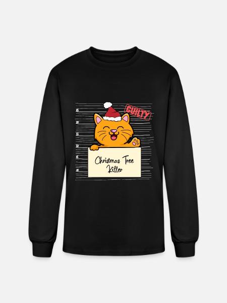 Cat christmas funny prison - Men's Long Sleeve T-Shirt - black