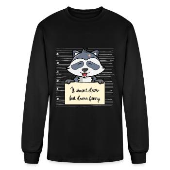 Raccoon was not clever but funny - Men's Long Sleeve T-Shirt - black - Front