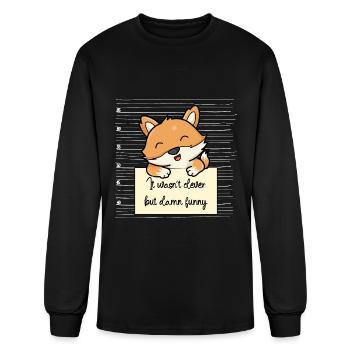 Fox was not clever but funny - Men's Long Sleeve T-Shirt - black - Front