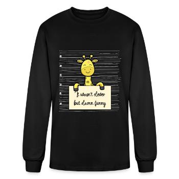 Giraffe was not clever but funny - Men's Long Sleeve T-Shirt - black - Front