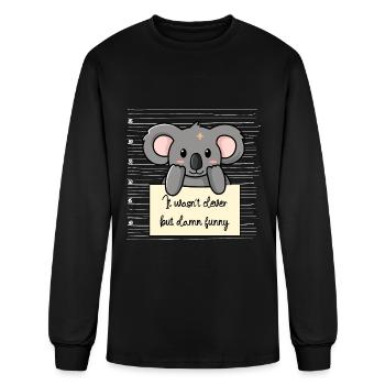 Koala was not clever but funny - Men's Long Sleeve T-Shirt - black - Front
