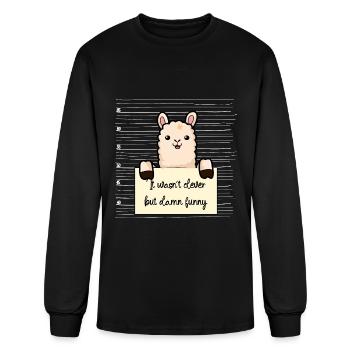 Llama was not clever but funny - Men's Long Sleeve T-Shirt - black - Front