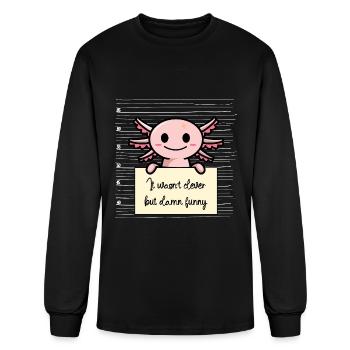 Axolotl was not clever but funny - Men's Long Sleeve T-Shirt - black - Front