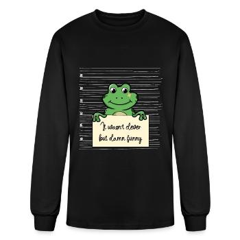 Frog was not clever but funny - Men's Long Sleeve T-Shirt - black - Front