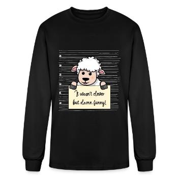 Sheep was not clever but funny - Men's Long Sleeve T-Shirt - black - Front
