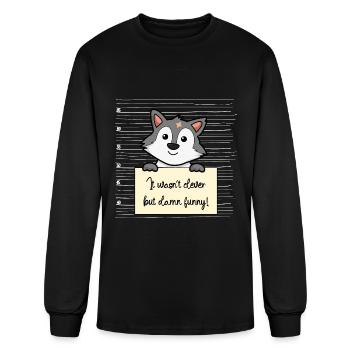 Wolf was not clever but funny - Men's Long Sleeve T-Shirt - black - Front
