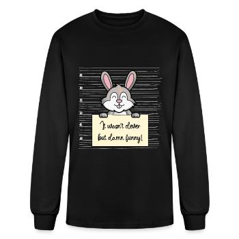 Rabbit was not clever but funny - Men's Long Sleeve T-Shirt - black - Front