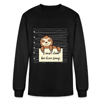 Sloth was not clever but funny - Men's Long Sleeve T-Shirt - black - Front