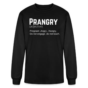 Funny Prangry Definition Pregnancy, Pregnancy Gift - Men's Long Sleeve T-Shirt - black - Front