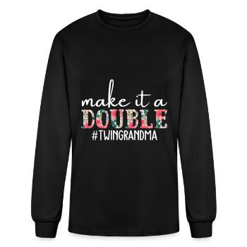 Make It A Double Twin Grandma Of Twins Grandmother - Men's Long Sleeve T-Shirt - black - Front
