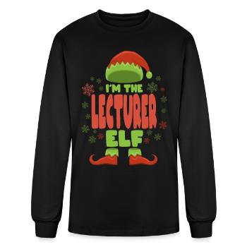 Lecturer Christmas Elf - Men's Long Sleeve T-Shirt - black - Front