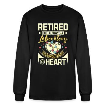Retired laboratory technologist - Men's Long Sleeve T-Shirt - black - Front