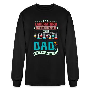 Laboratory technologist and a dad - Men's Long Sleeve T-Shirt - black - Front
