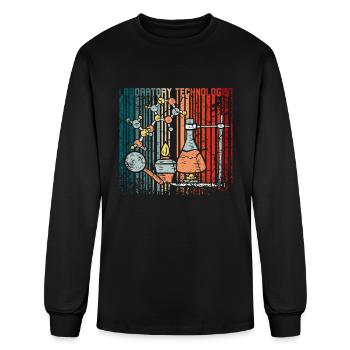 Retro Vintage laboratory technologist - Men's Long Sleeve T-Shirt - black - Front