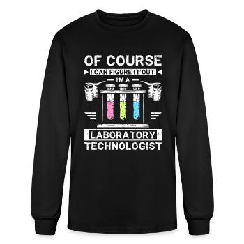 Funny laboratory technologist - Men's Long Sleeve T-Shirt - black - Front