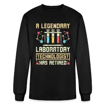 A legendary laboratory technologist has retired - Men's Long Sleeve T-Shirt - black - Front