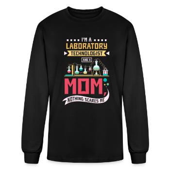 Laboratory technologist and a mom - Men's Long Sleeve T-Shirt - black - Front