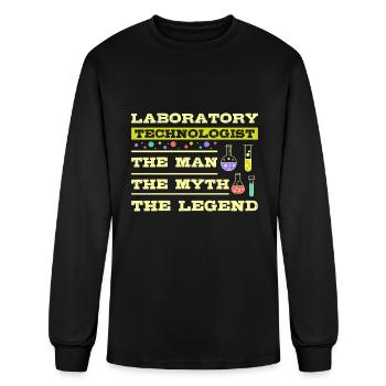 Laboratory technologist the man myth legend - Men's Long Sleeve T-Shirt - black - Front