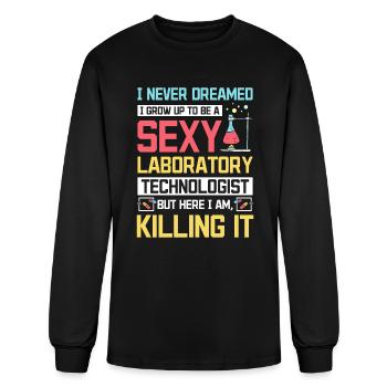 Sexy laboratory technologist - Men's Long Sleeve T-Shirt - black - Front